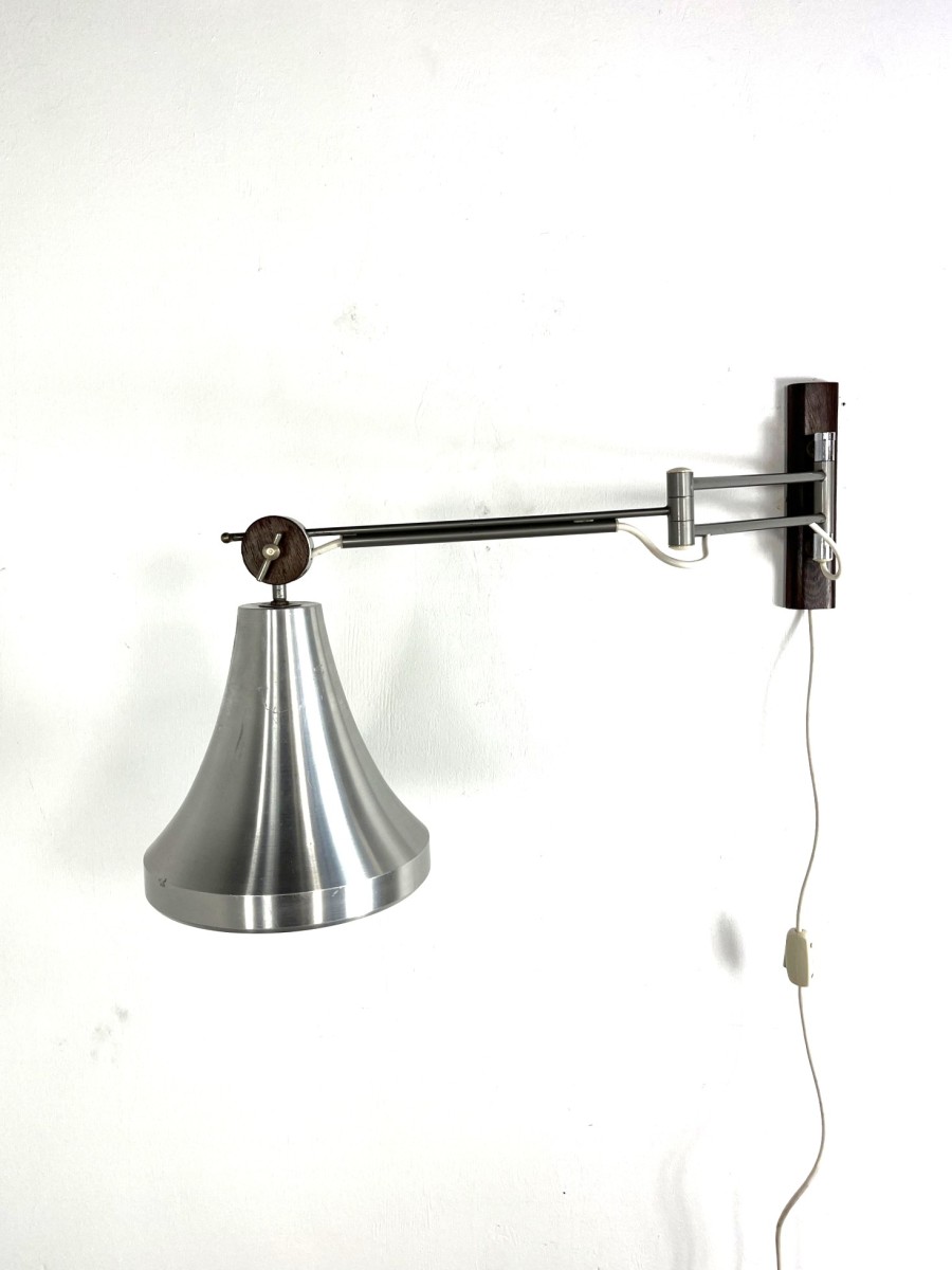 Mid-century adjustable Philips NX 230/00 aluminum wall lamp, 1965