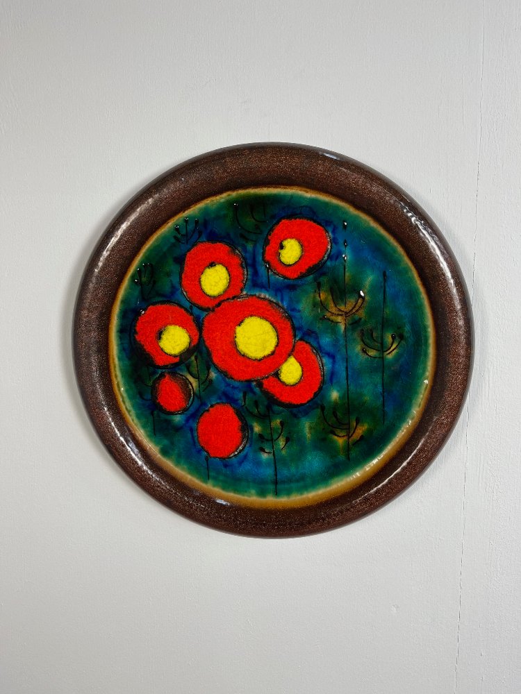Large wall plate with flowers by Carstens Tonnieshof West Germany 1970s