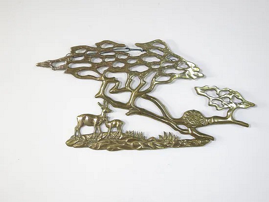 Mid-Century Bijan brass tree wall sculpture 1980s