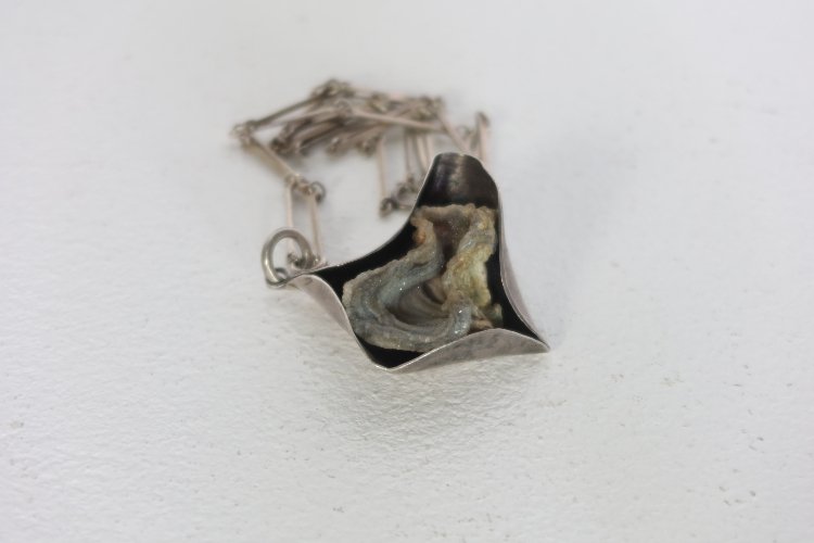 20th Century pendant by Marianne Berg for David Andersen with Georg Jensen chainlinks 1960s