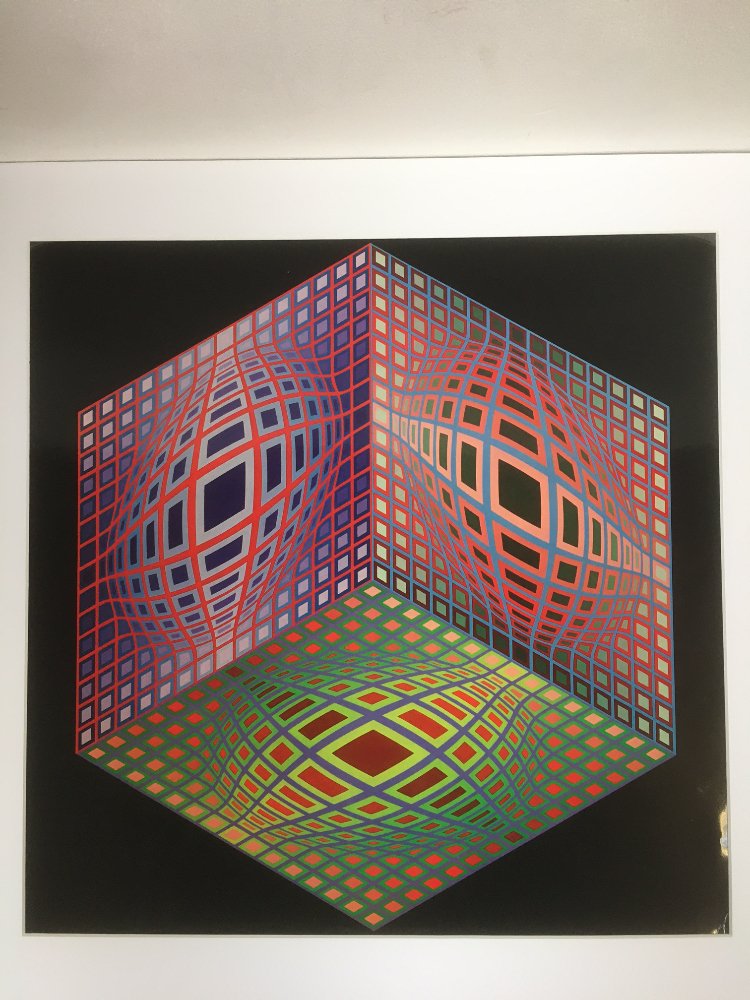 Victor Vasarely photo print TEST-2 from the Progressions 1 serie, editions Du Griffon,1972