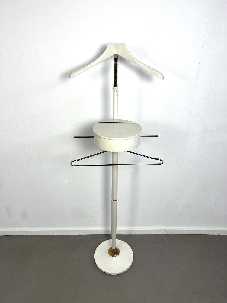 Mid-Century Italian modernist white wooden valet stand 1960s