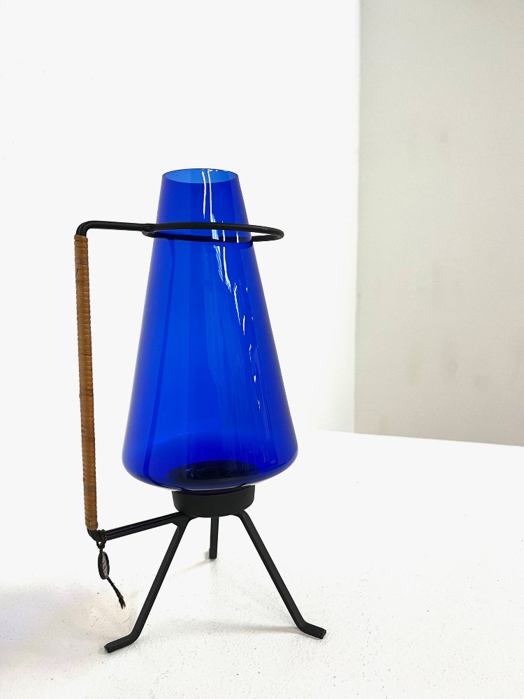 Rare Mid-century blue glass candle holder by Artimeta Soest 1960s