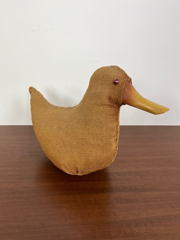 Mid-century jute duck in the style of Renate Müller, 1960s