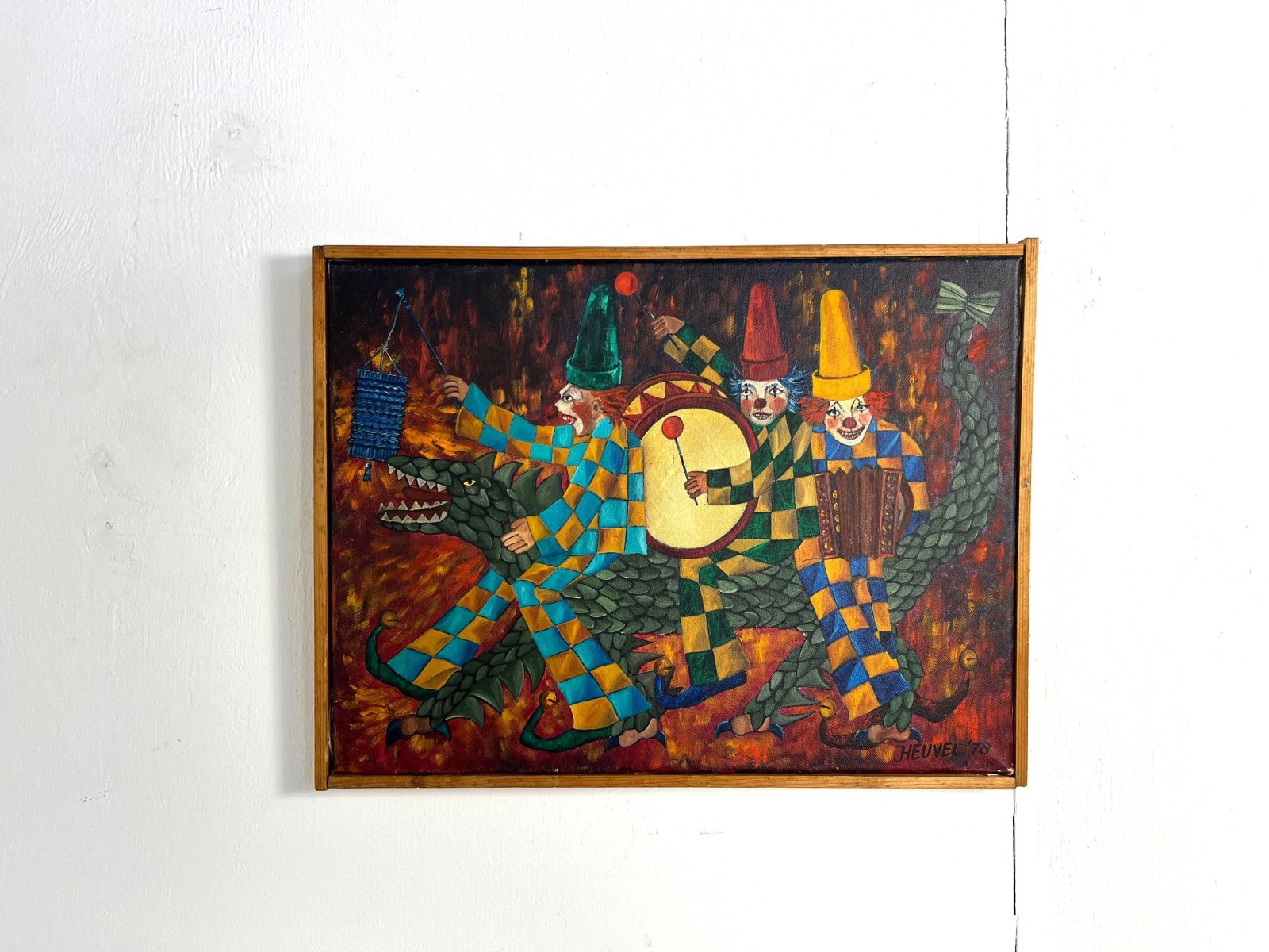 Oil painting "Allegorie Bespotten" by John van den Heuvel, Den Bosch 1978