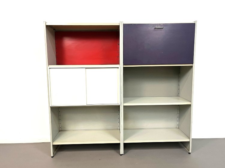 Mid-Century modular metal Gispen 5600 cabinet by A.R. Cordemeyer 1962