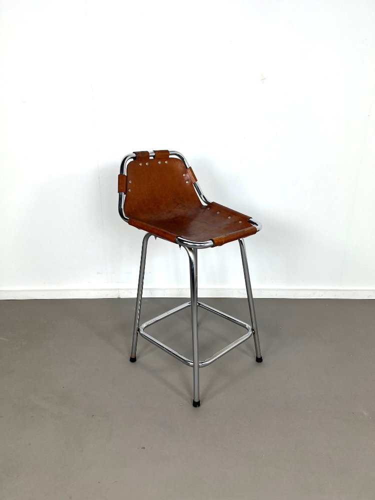 Mid-Century les Arcs bar stool by Charlotte Perriand France 1960s