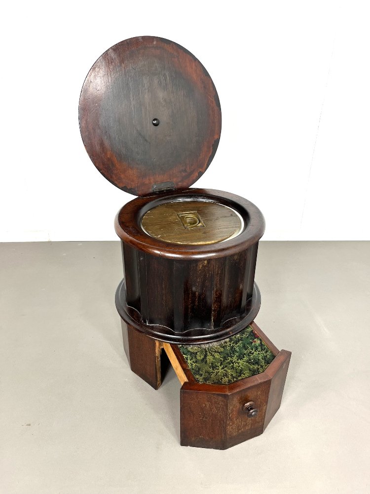 Antique 19th-century Victorian mahogany chamber pot commode toilet step stool